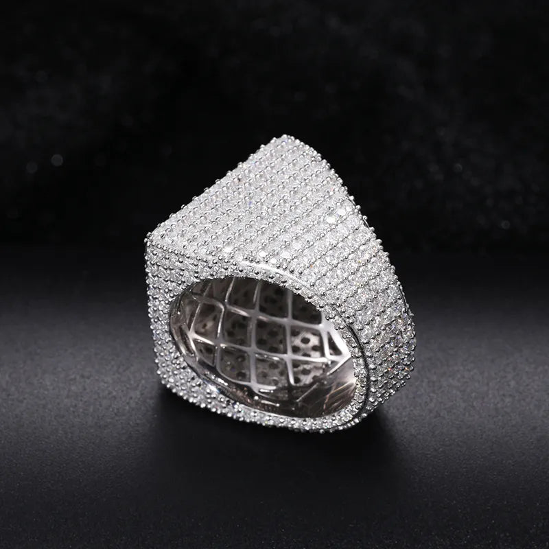 VVS1 Fully Iced Out Moissanite Ring