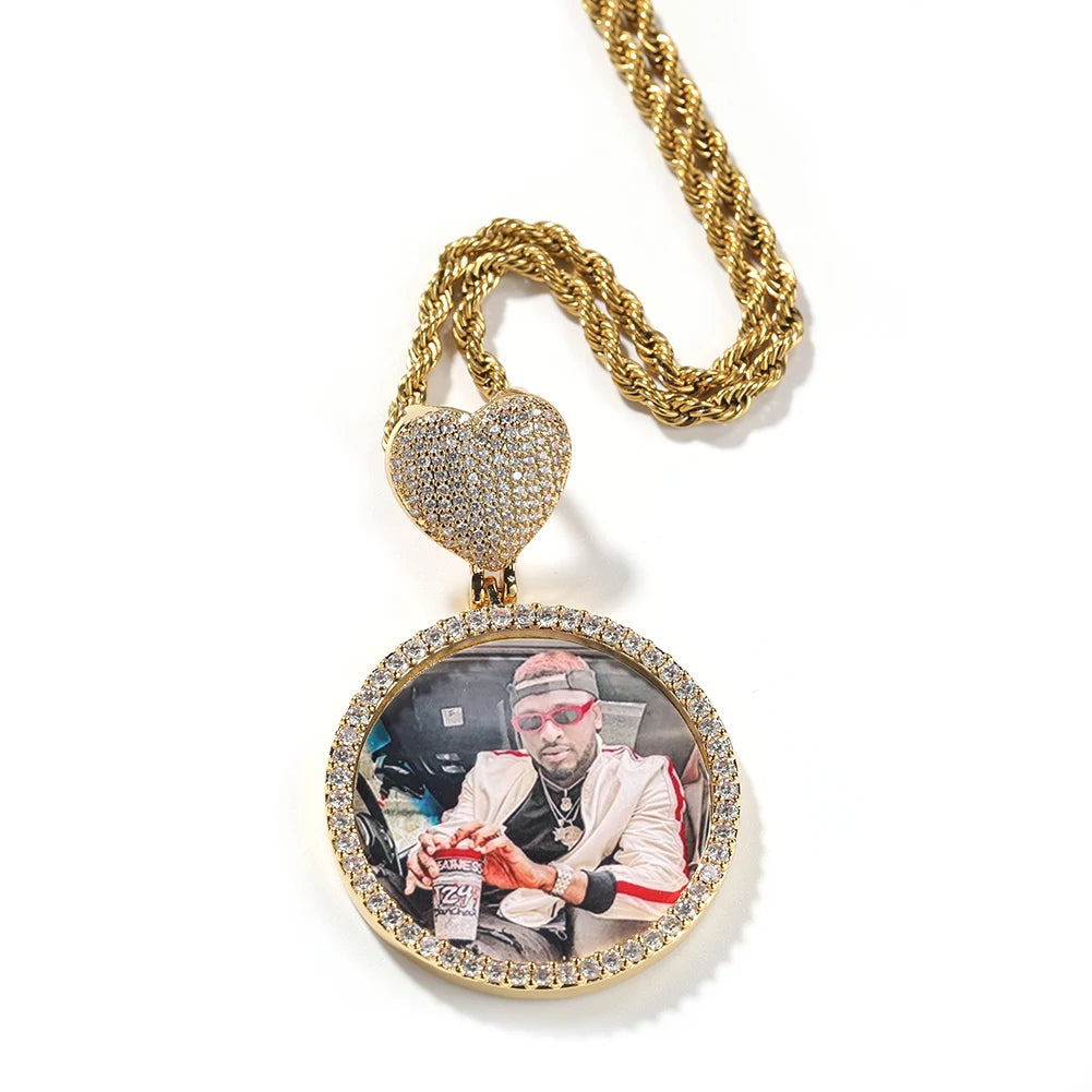 Custom Heart Photo Pendant