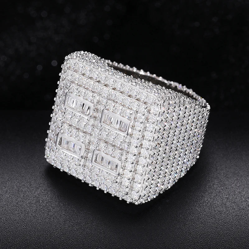 VVS1 Fully Iced Out Moissanite Ring