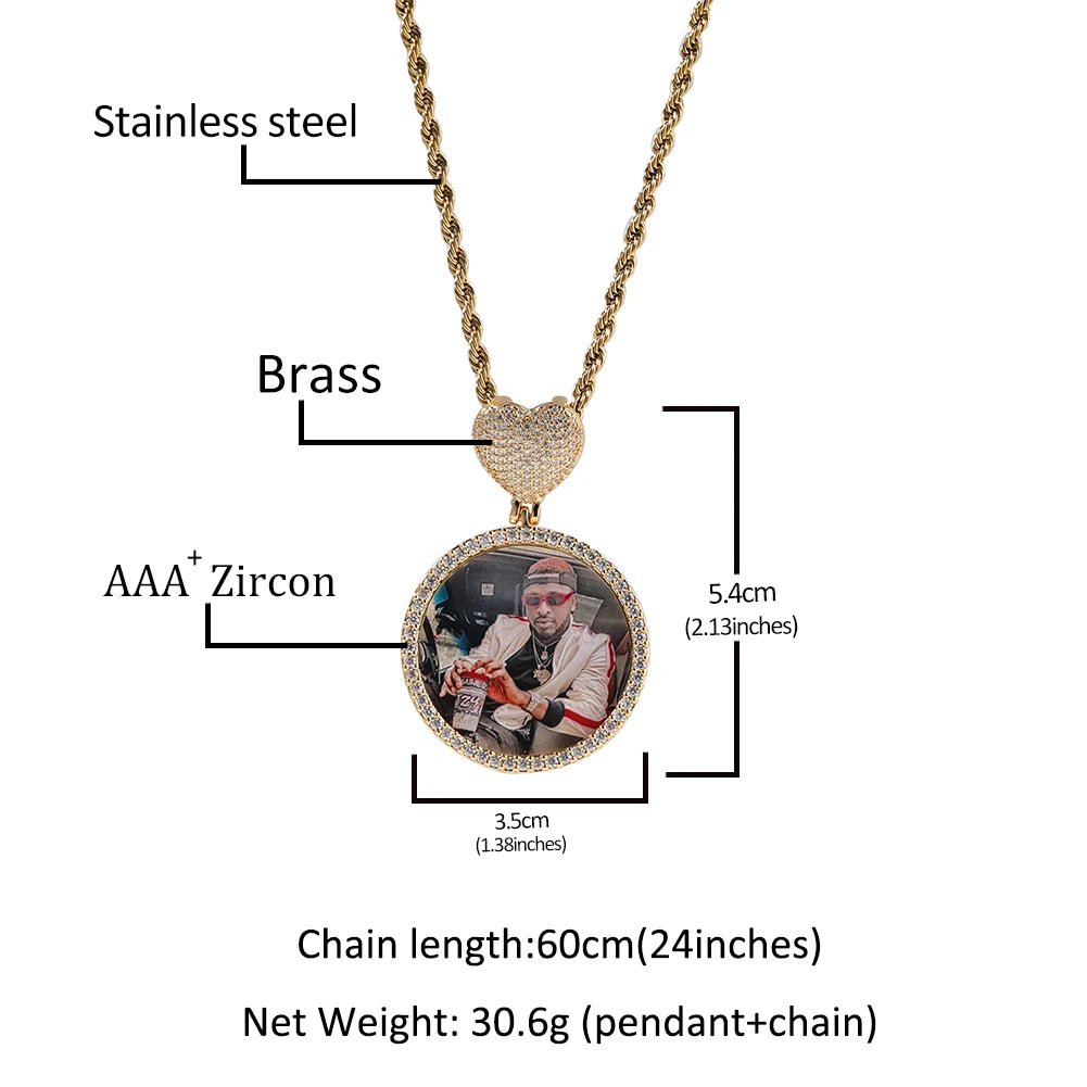 Custom Heart Photo Pendant