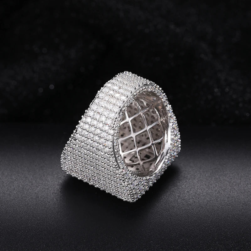 VVS1 Fully Iced Out Moissanite Ring