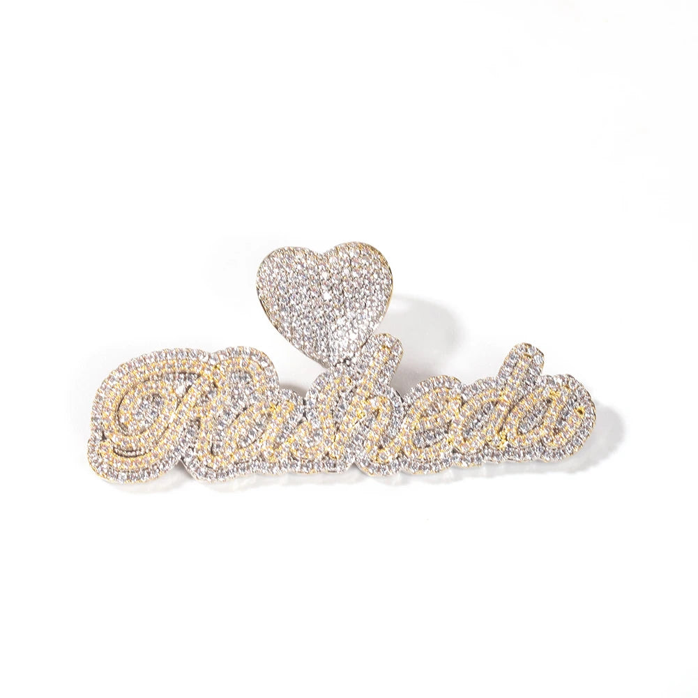 Cursive Heart Bail Name Pendant
