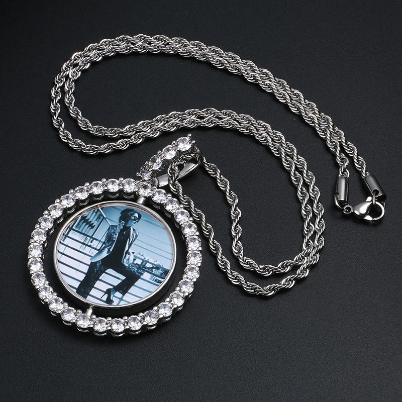 Big Ice Duo Photo Pendant