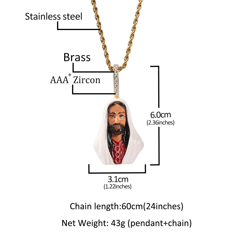 Enamel Jesus Pendant