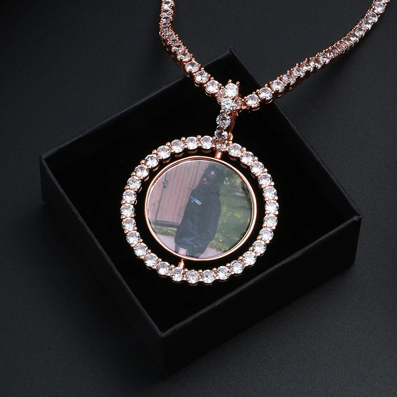 Big Ice Duo Photo Pendant