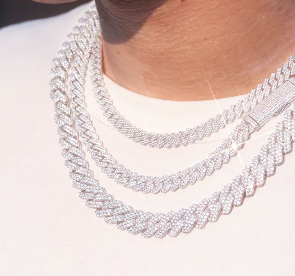 10-14MM 2 Tone Rose Gold Cuban Link Chain