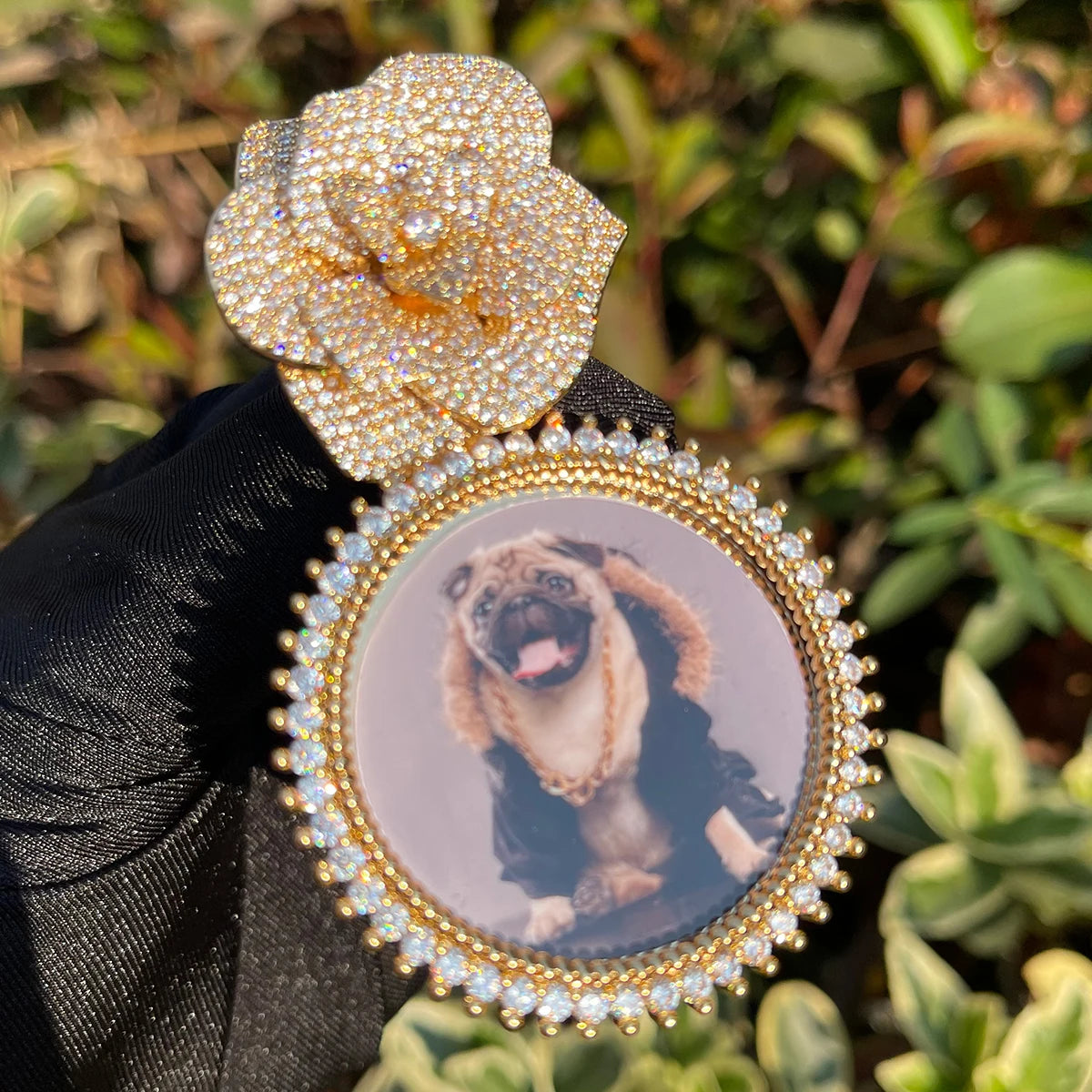Custom Rose Bail Photo Pendant