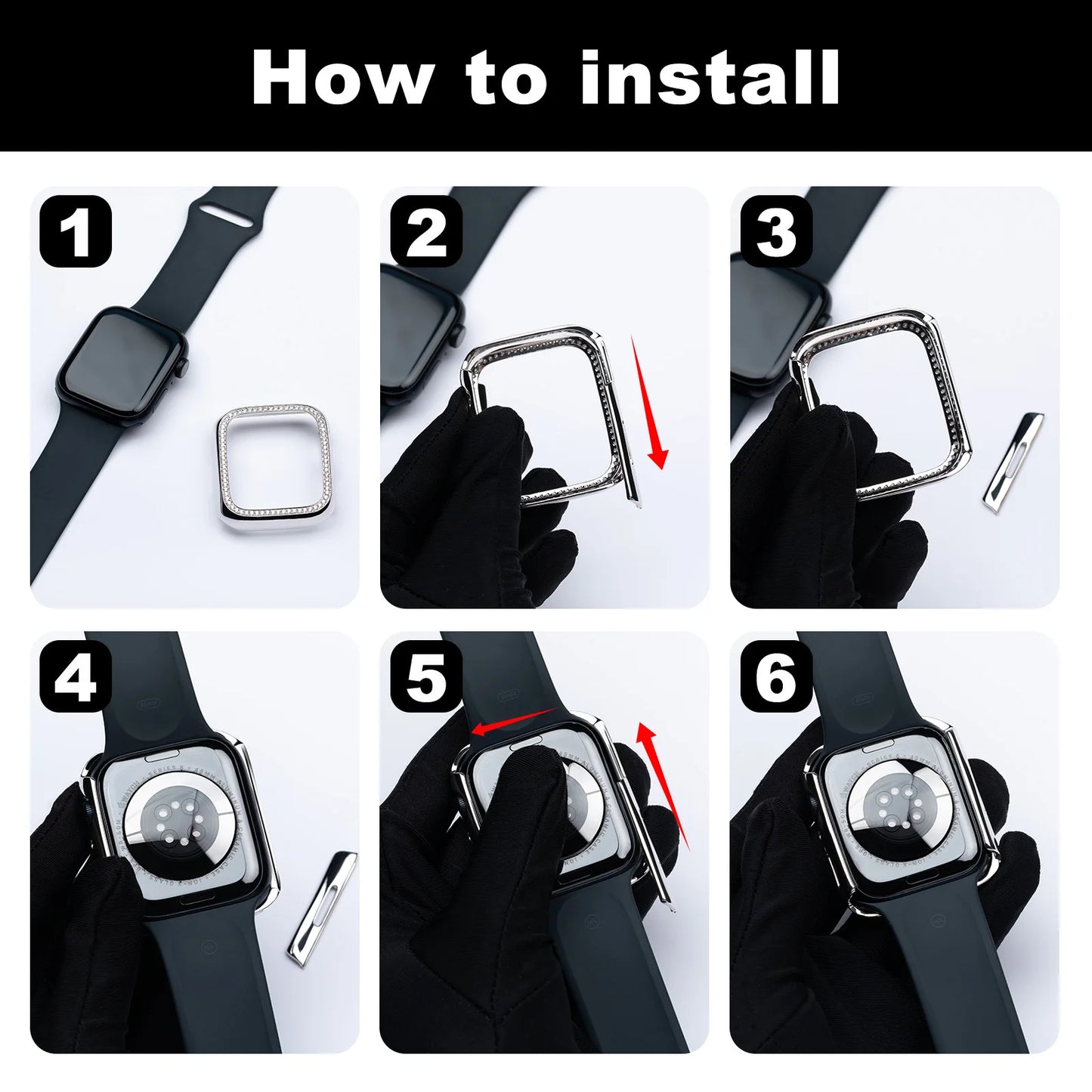 VVS Moissanite Apple Watch Bezel Series 7, 8, 9
