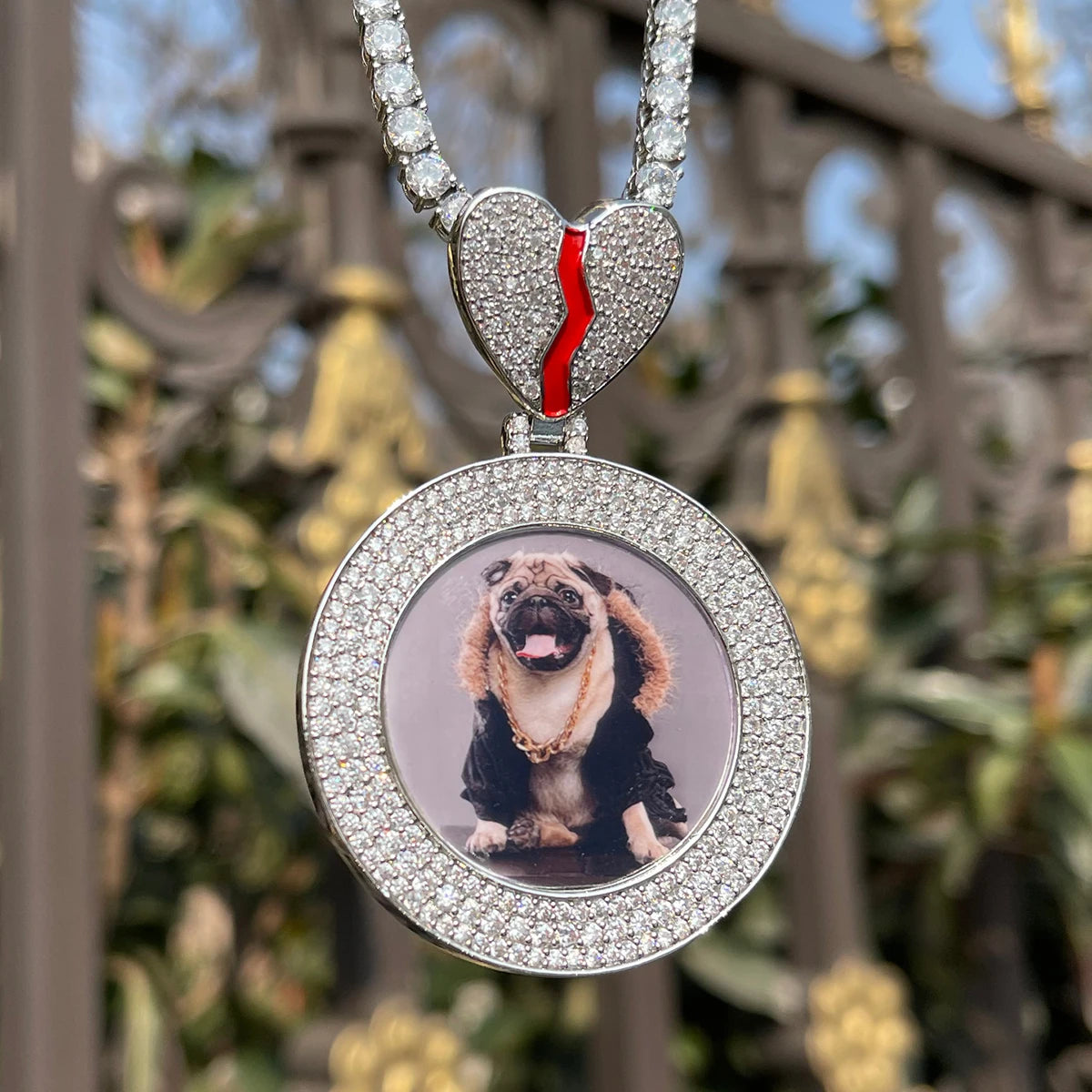 Custom Broken Heart Bail Photo Pendant