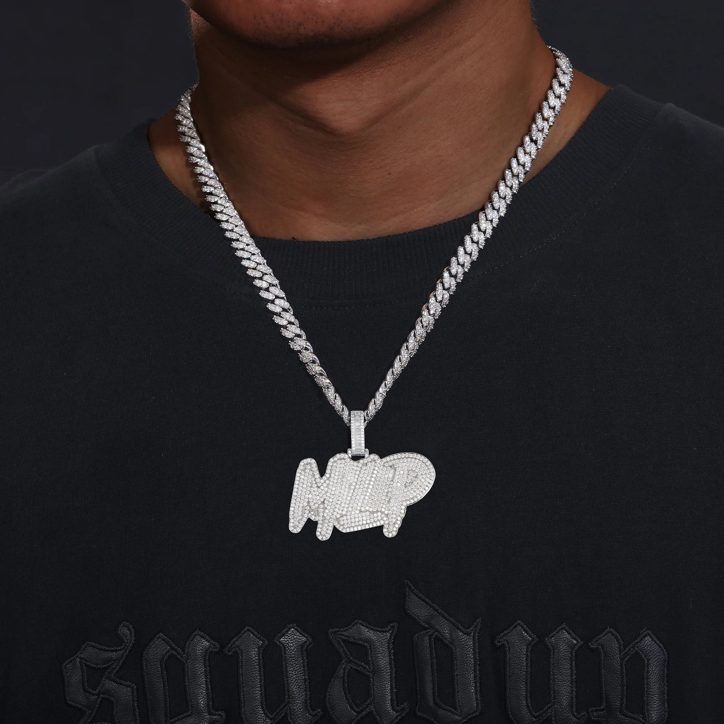 Iced Out Moissanite Custom Name Pendant