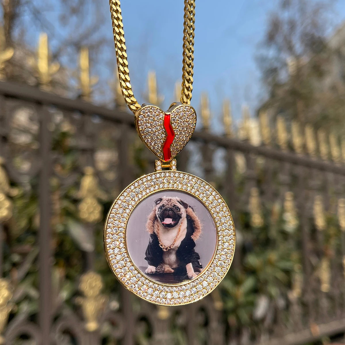 Custom Broken Heart Bail Photo Pendant