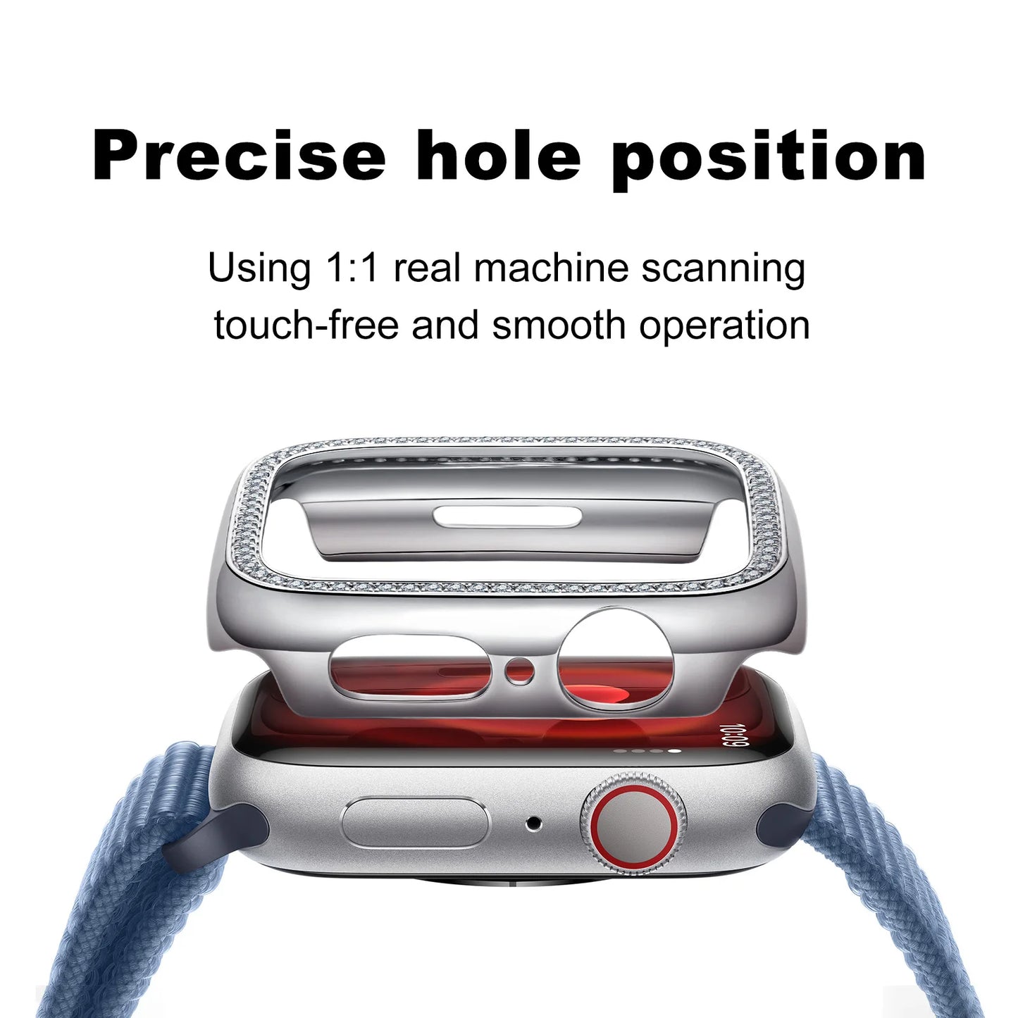 VVS Moissanite Apple Watch Bezel Series 7, 8, 9