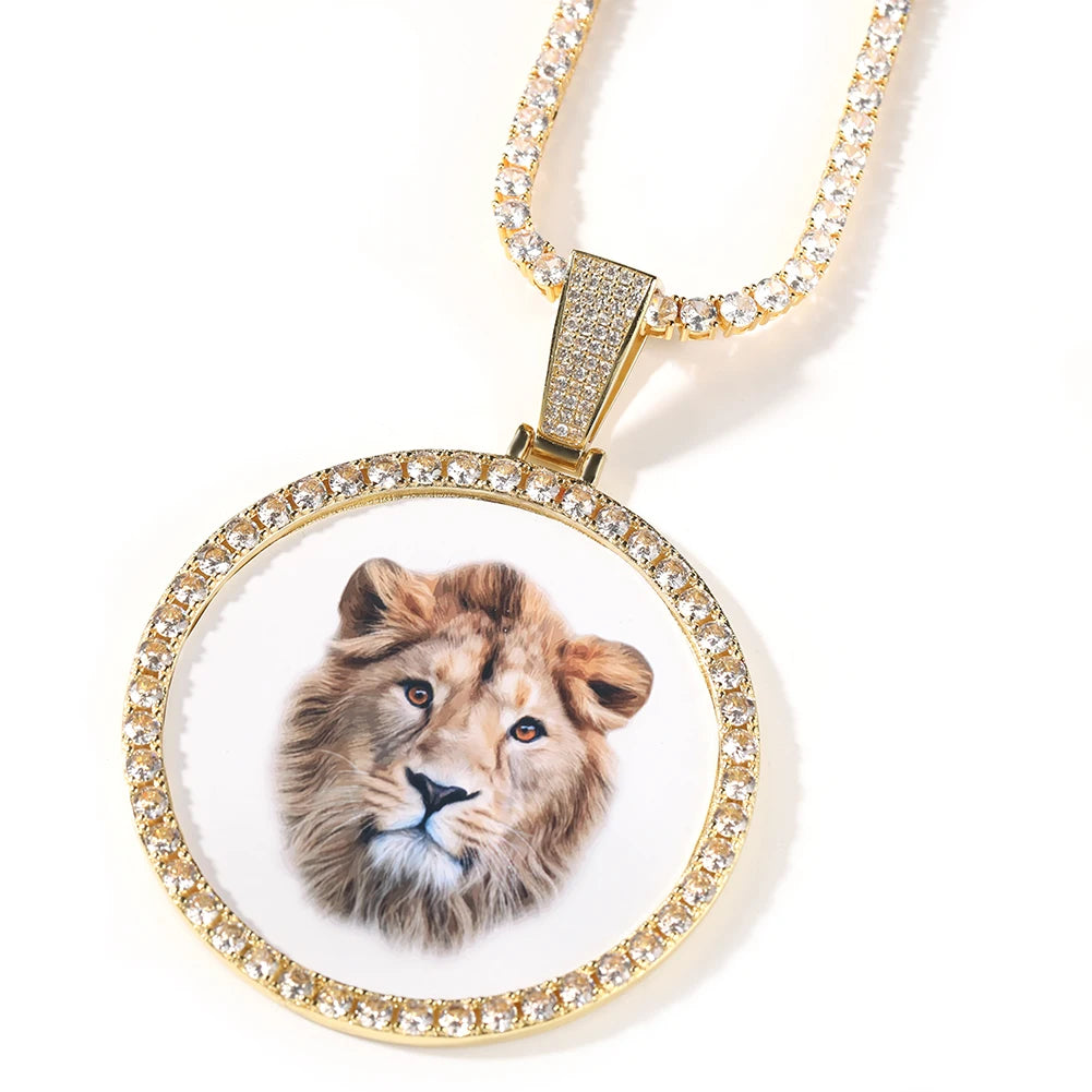Large Round Custom Photo Pendant 6.8CM