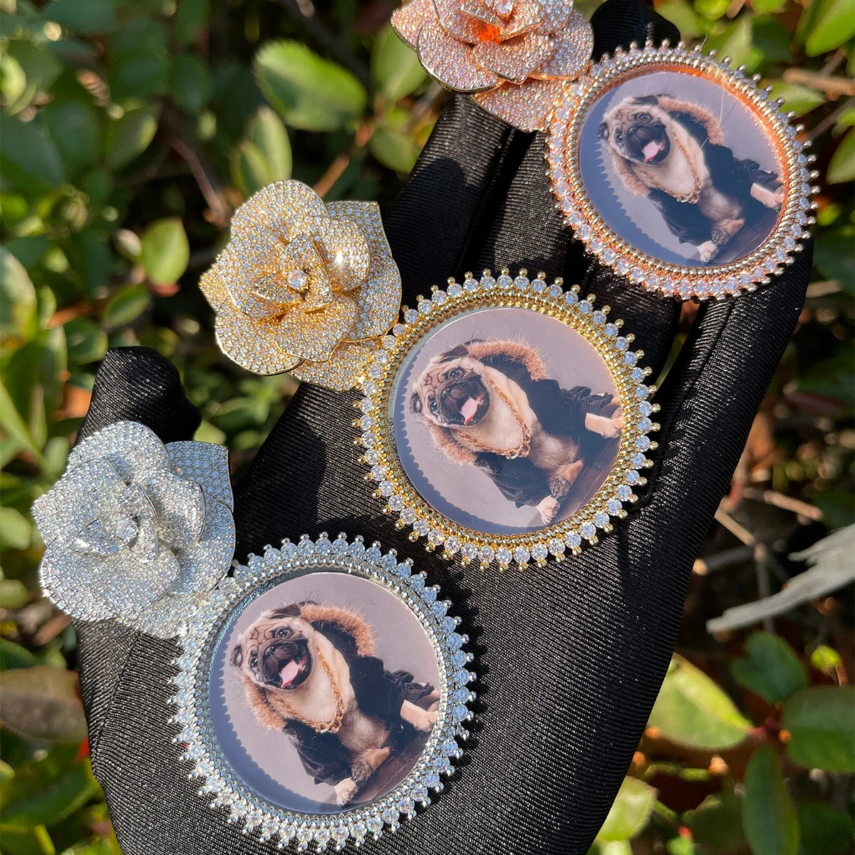 Custom Rose Bail Photo Pendant
