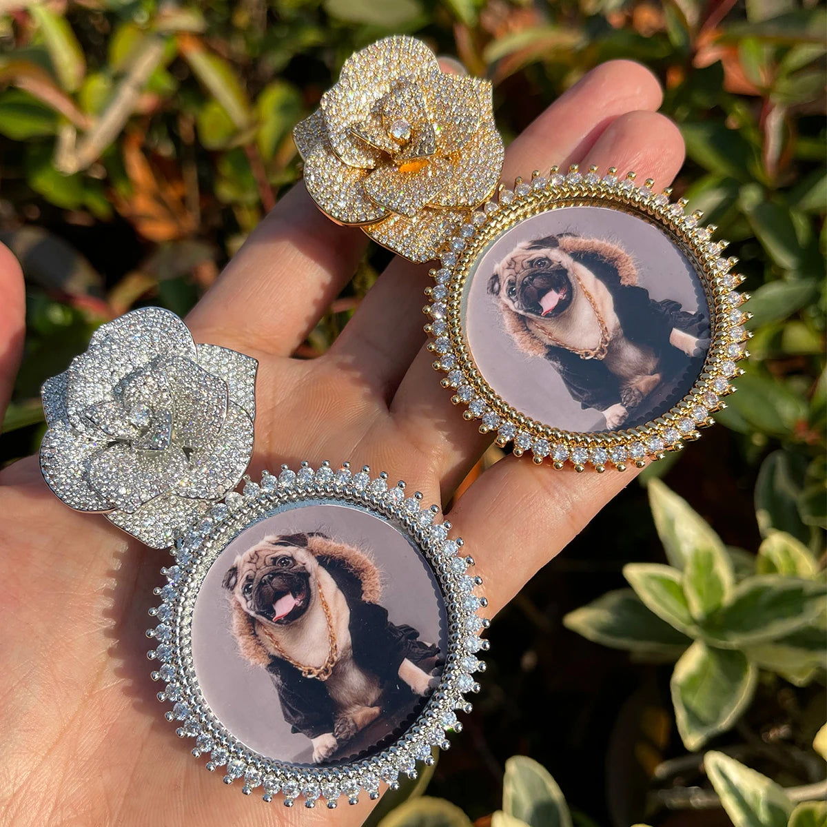 Custom Rose Bail Photo Pendant