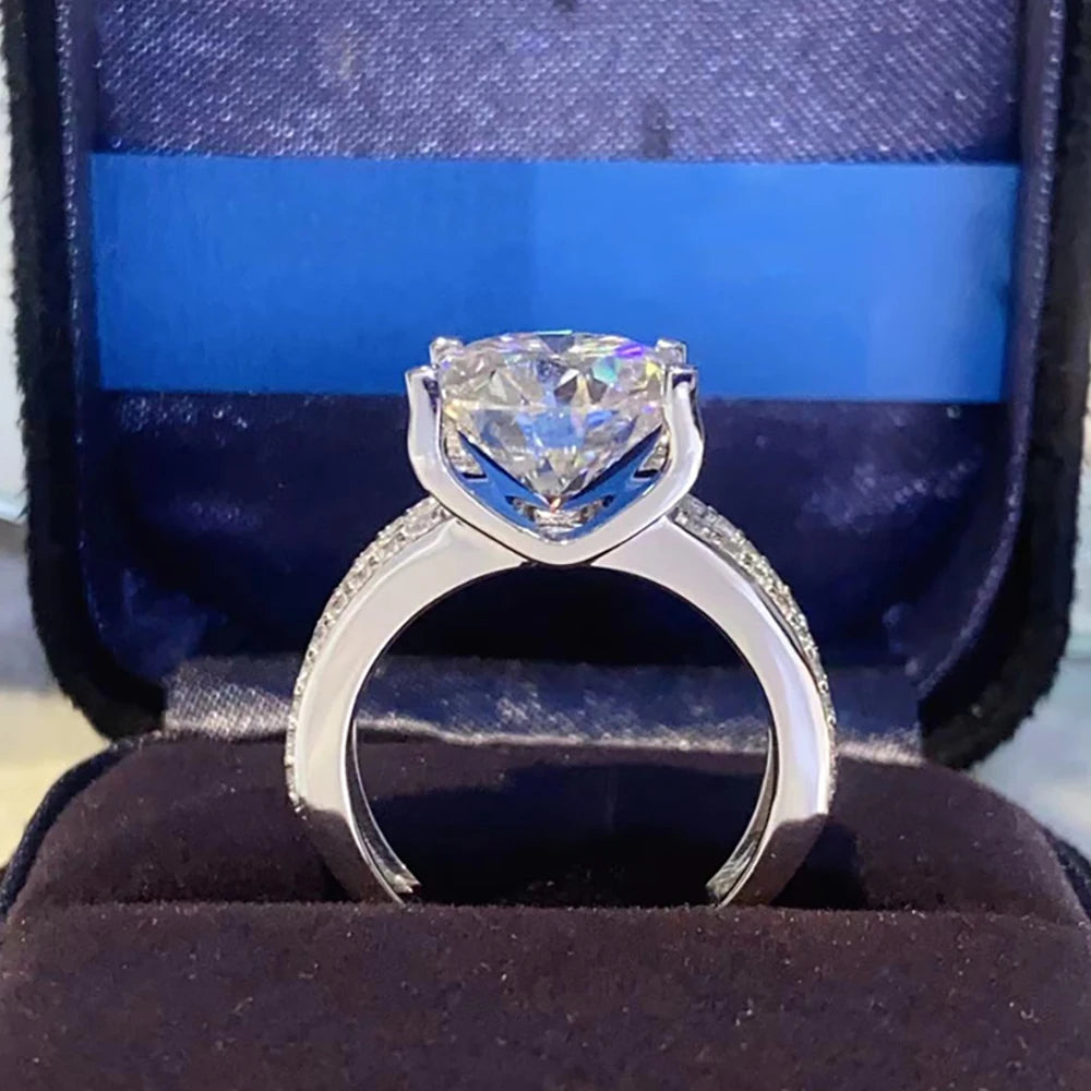 2-5 Ct Moissanite Wedding Ring S925 Sterling Silver Double Row Band,