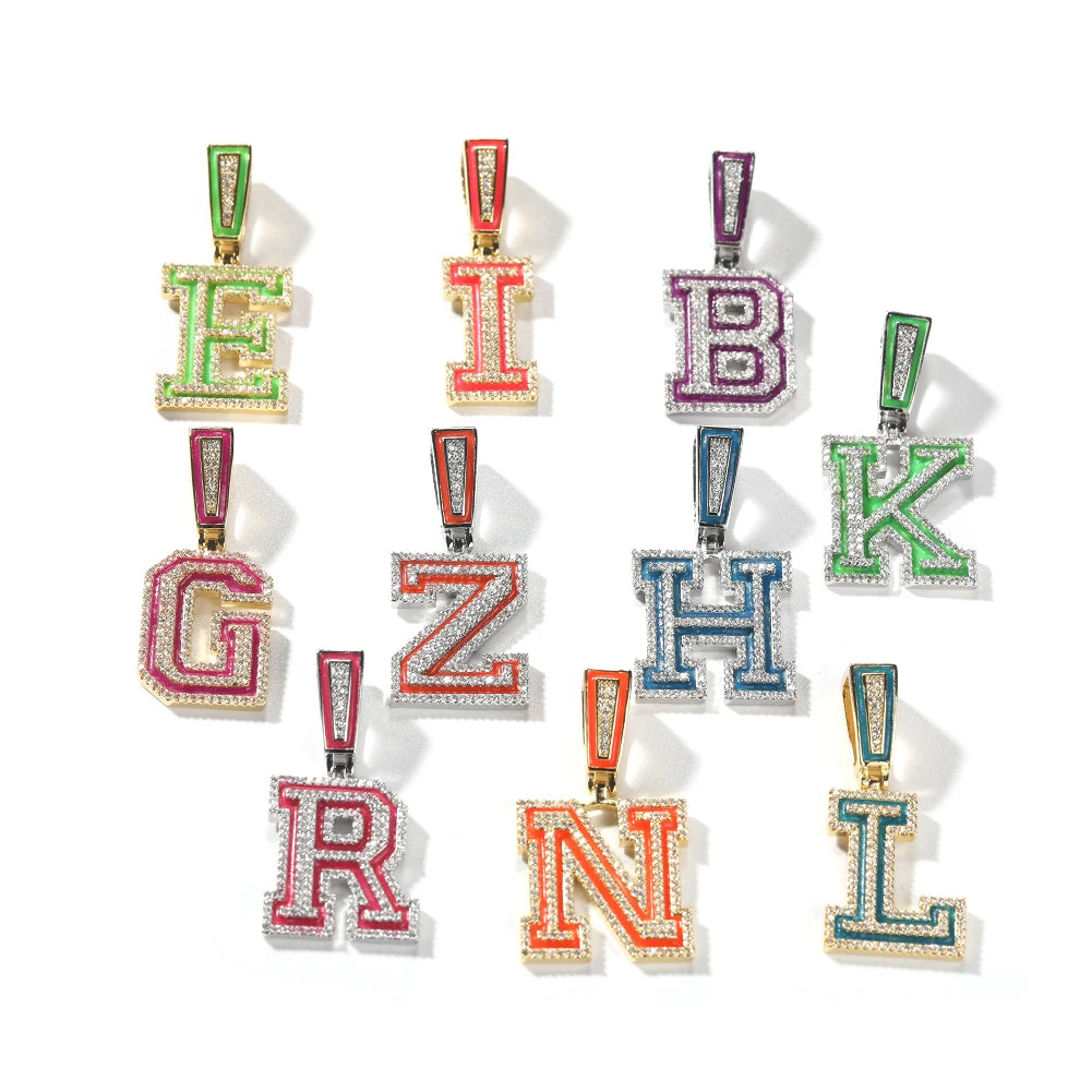 Custom Icy Block Letters Glow In The Dark Name Pendant
