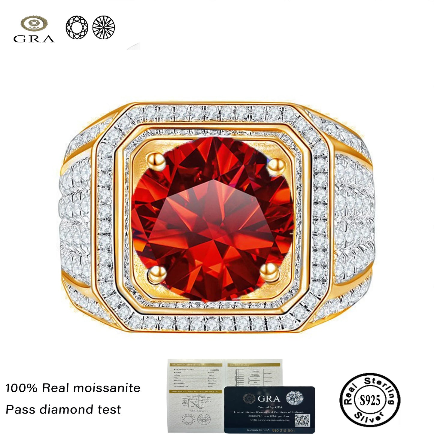 Empire Cut 1CT 6.5mm Moissanite Ring