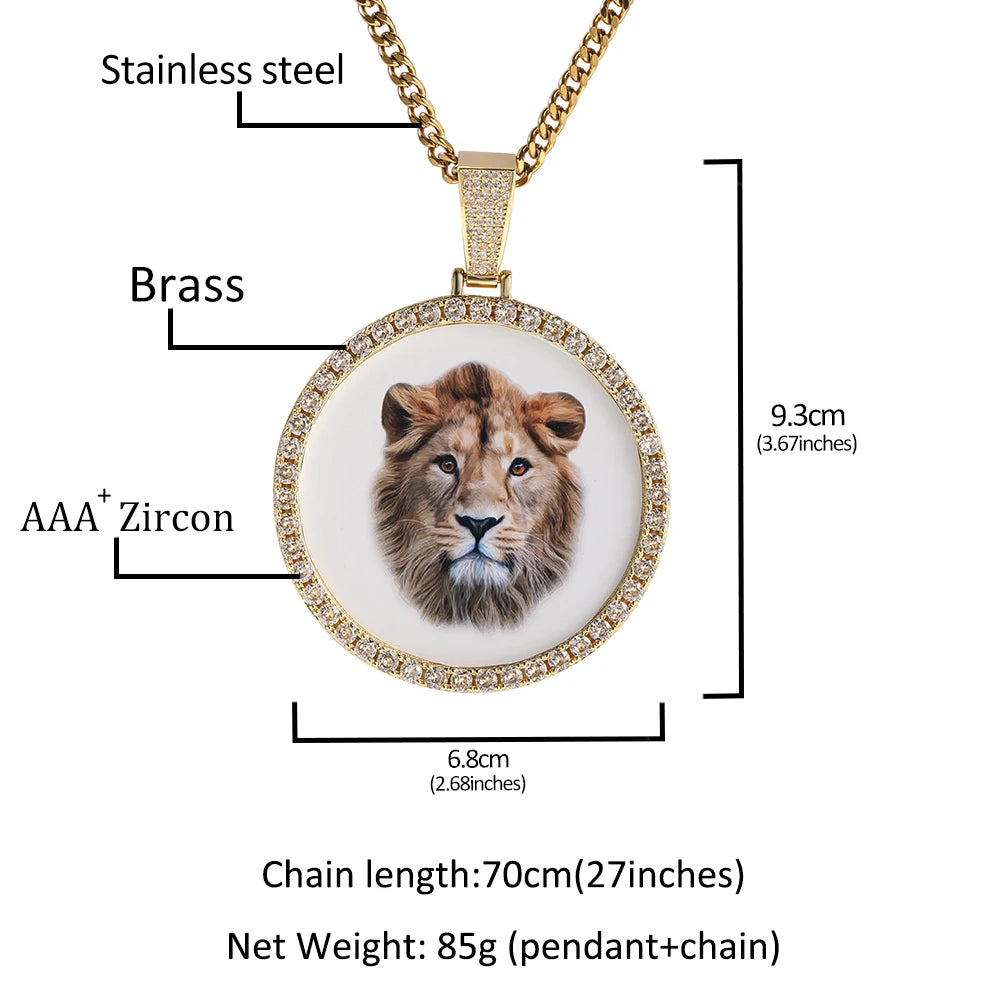 Medium Round Custom Photo Pendant 4CM