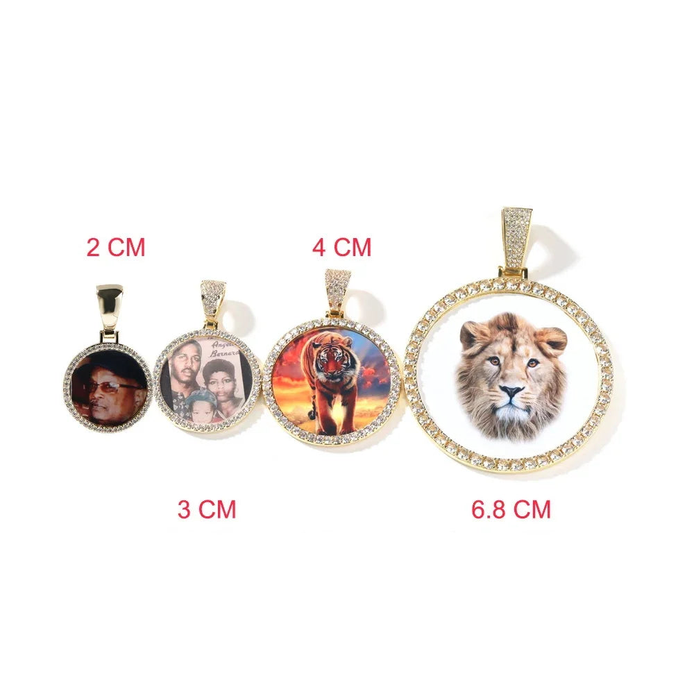 Large Round Custom Photo Pendant 6.8CM