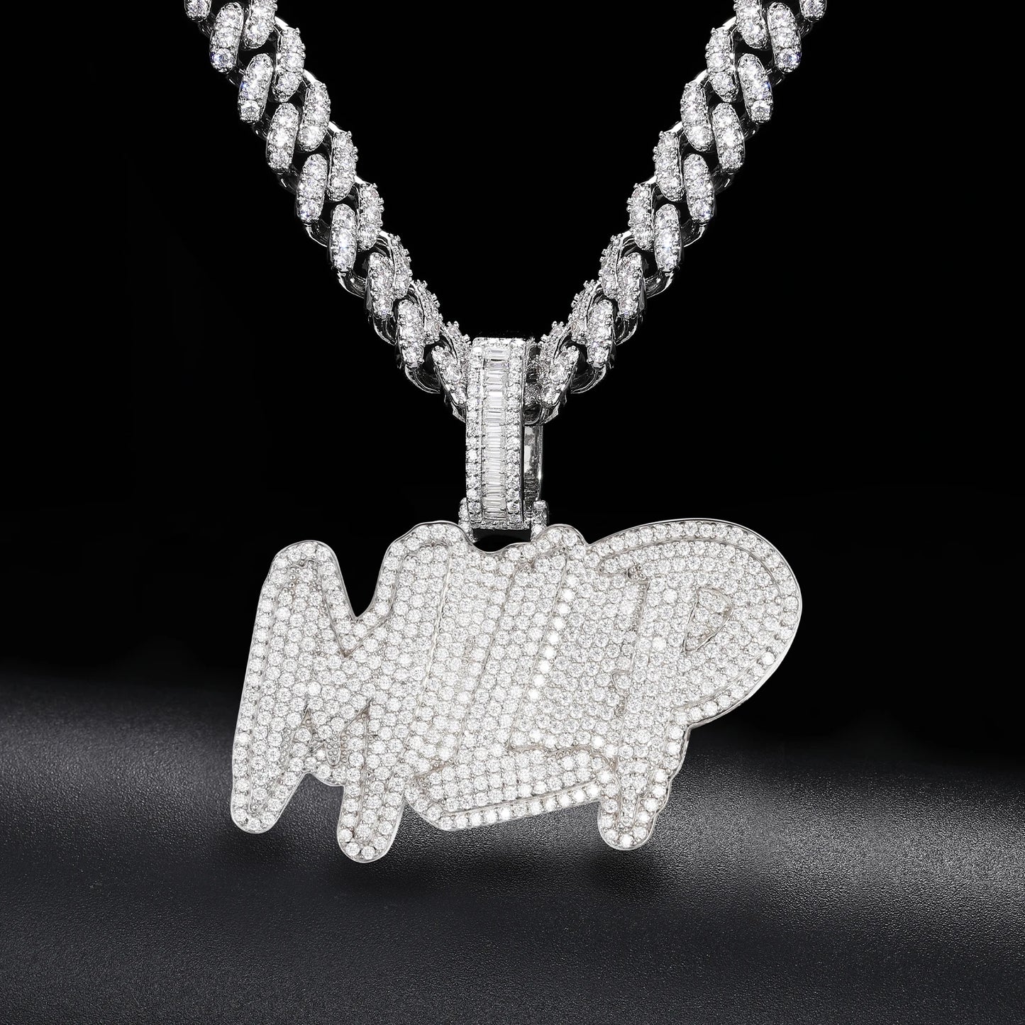 Iced Out Moissanite Custom Name Pendant