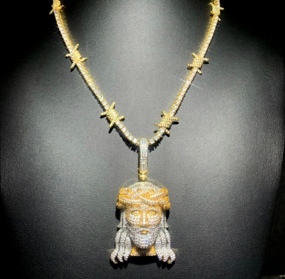 Jesus Micro Paved Pendant