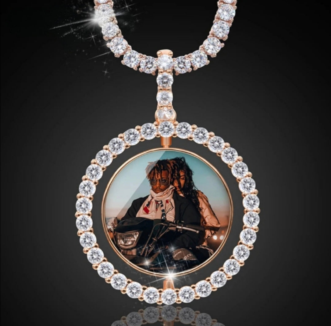 Big Ice Duo Photo Pendant