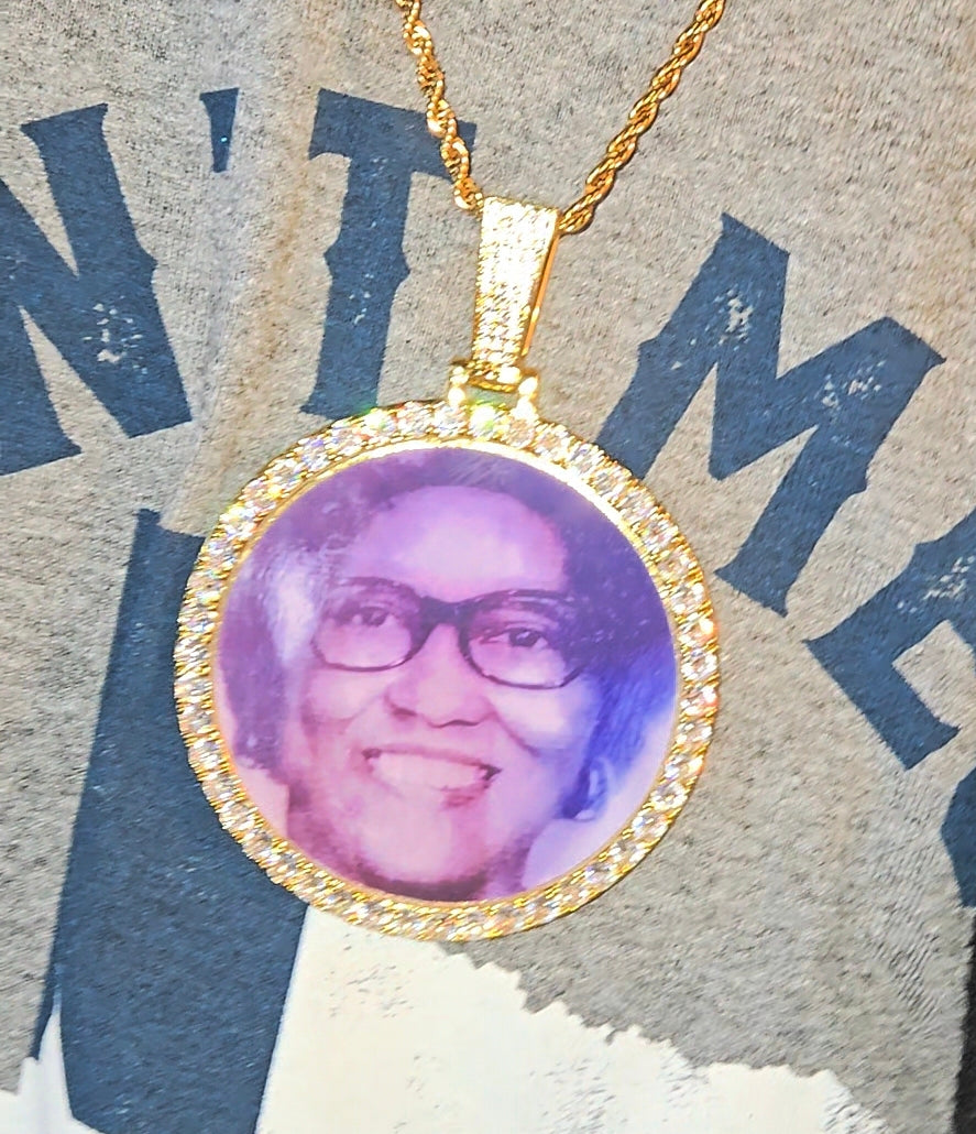 Large Round Custom Photo Pendant 6.8CM
