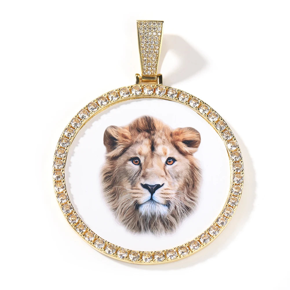 Large Round Custom Photo Pendant 6.8CM