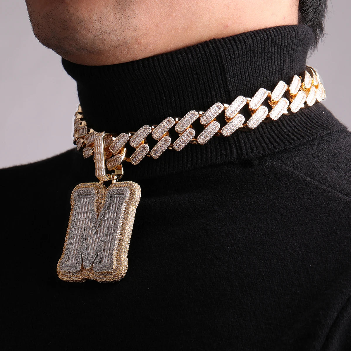 Single Letter Baguette Initial Pendant