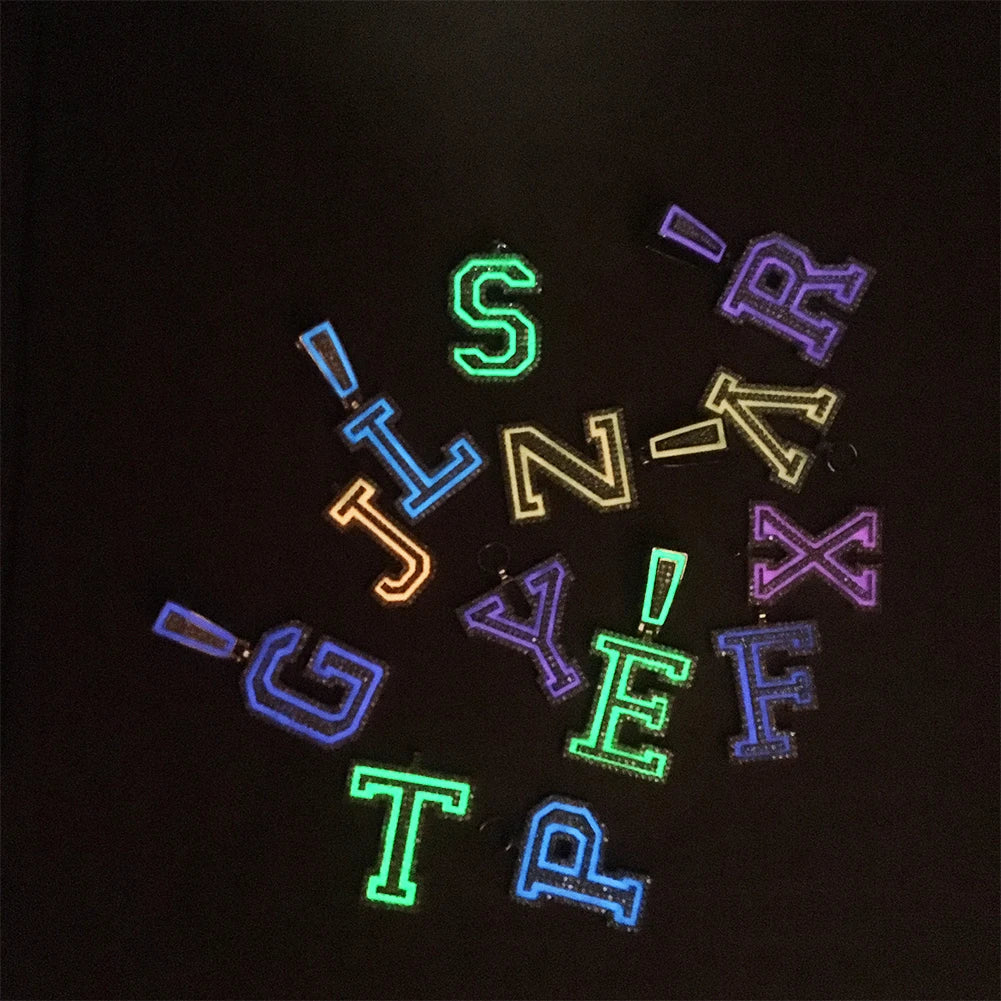 Custom Icy Block Letters Glow In The Dark Name Pendant