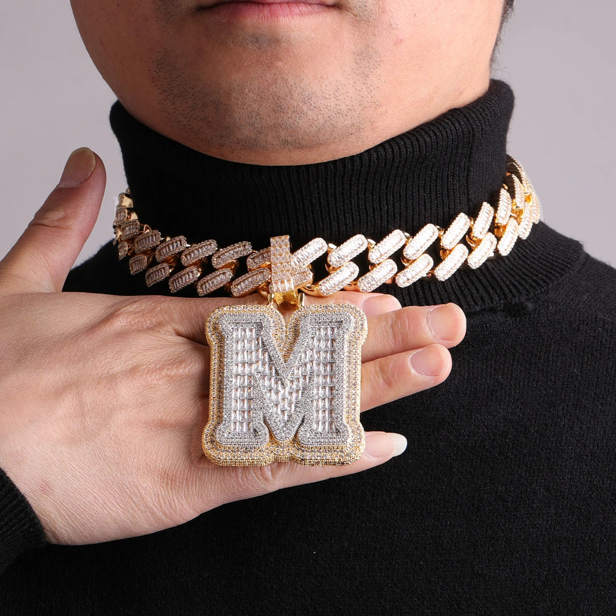 Single Letter Baguette Initial Pendant