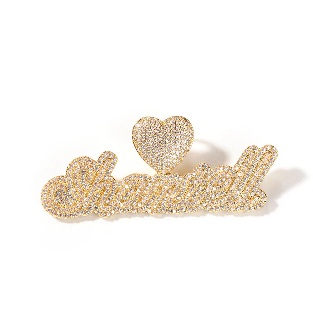 Cursive Heart Bail Name Pendant