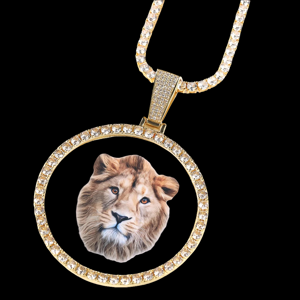 Large Round Custom Photo Pendant 6.8CM