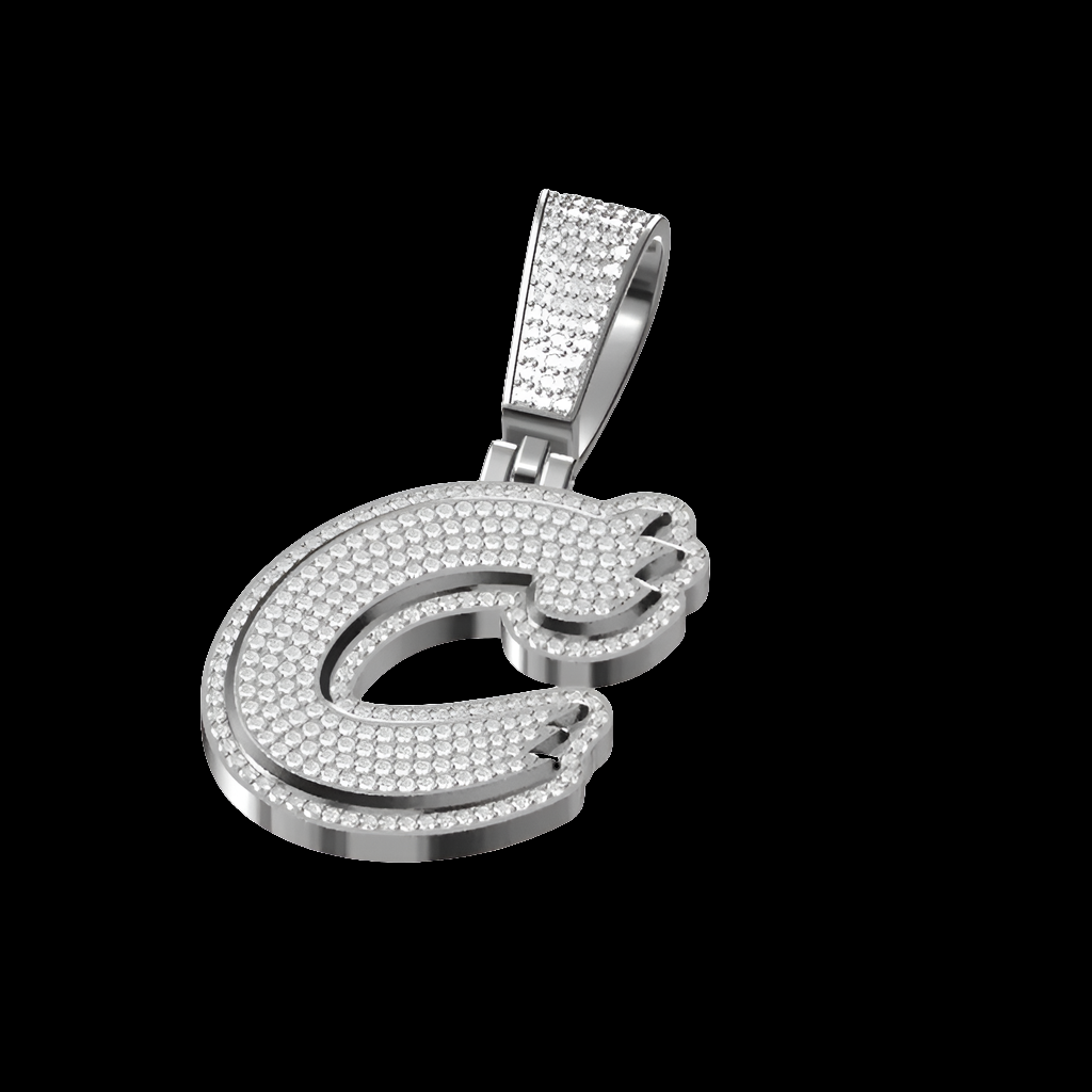 Alpha Ice Custom Initial Pendant