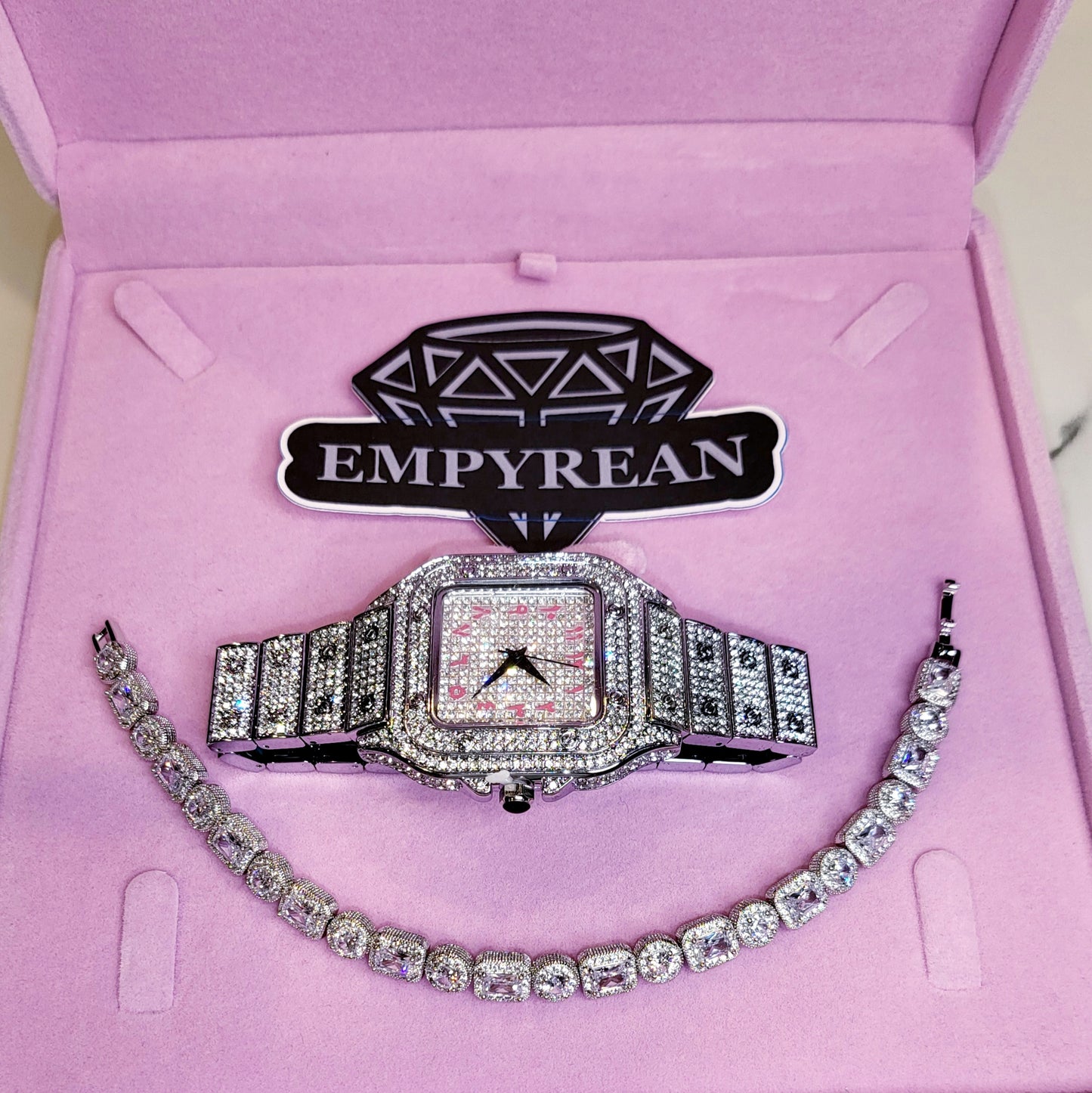 Woman's White Gold Watch Set