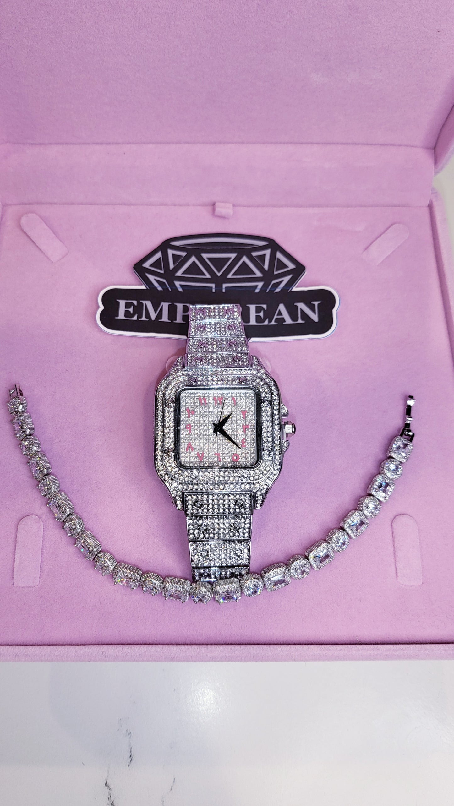 Woman's White Gold Watch Set