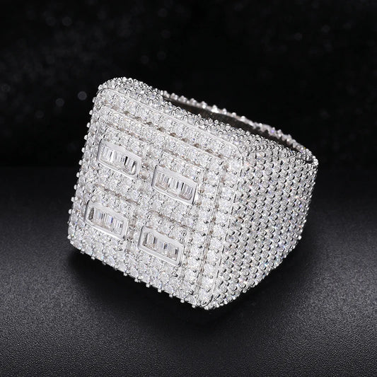 VVS1 Fully Iced Out Moissanite Ring