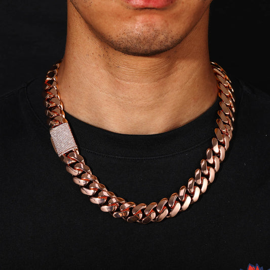 Rose Gold Cuban Link Chain 10-22mm