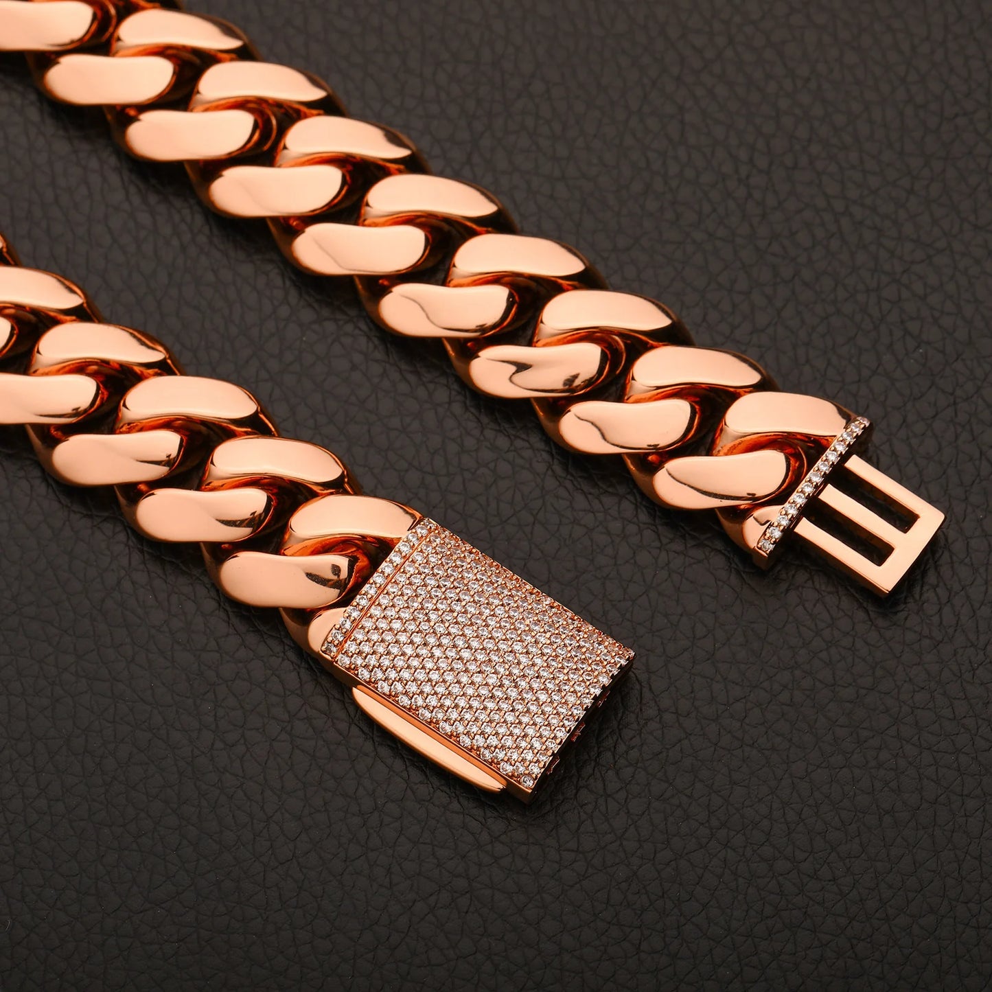 Rose Gold Cuban Link Chain 10-22mm