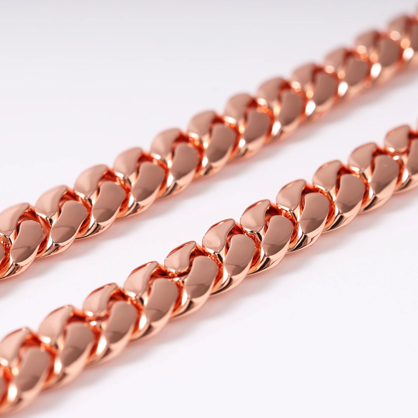 Rose Gold Cuban Link Chain 10-22mm