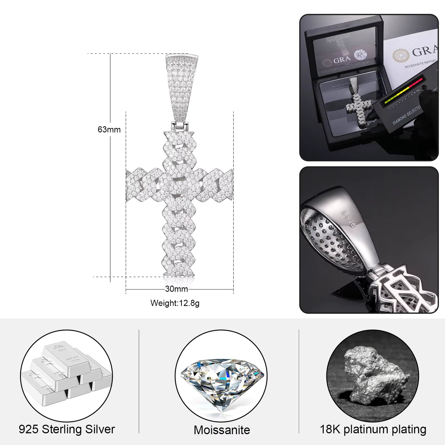 VVS Cuban Cross Pendant