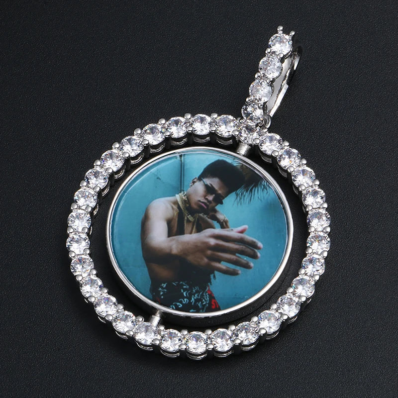 Big Ice Duo Photo Pendant
