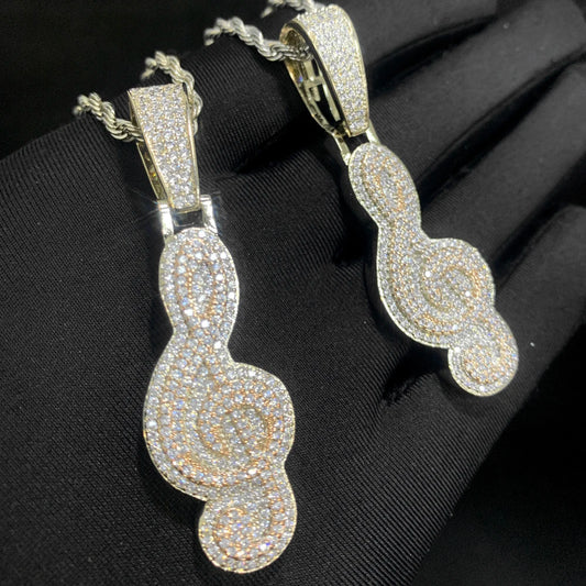 Micro Pave Music Note Pendant