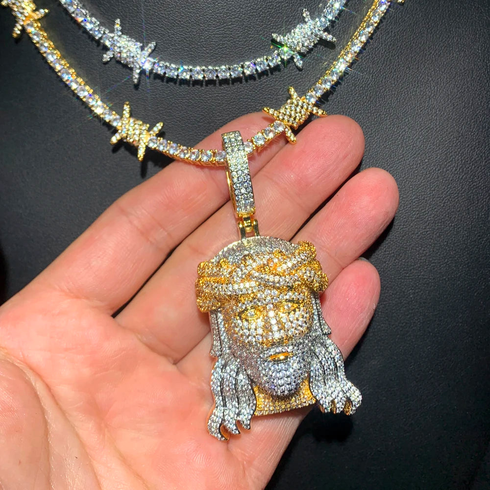 Jesus Micro Paved Pendant