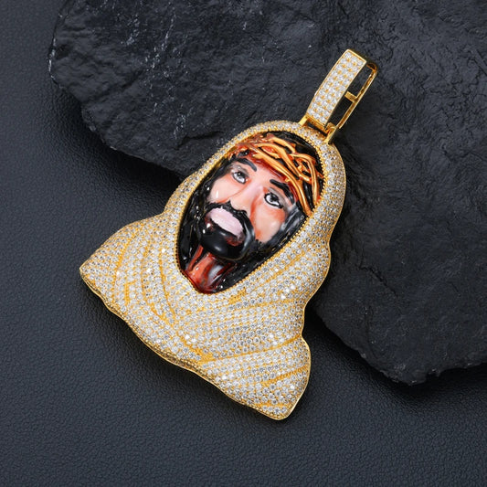 Iced Out 3d Jesus Pendant