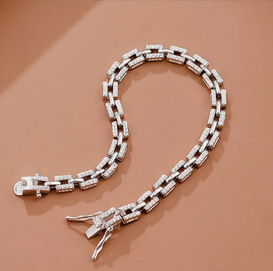 1MM Moissanite Cuban Bracelet