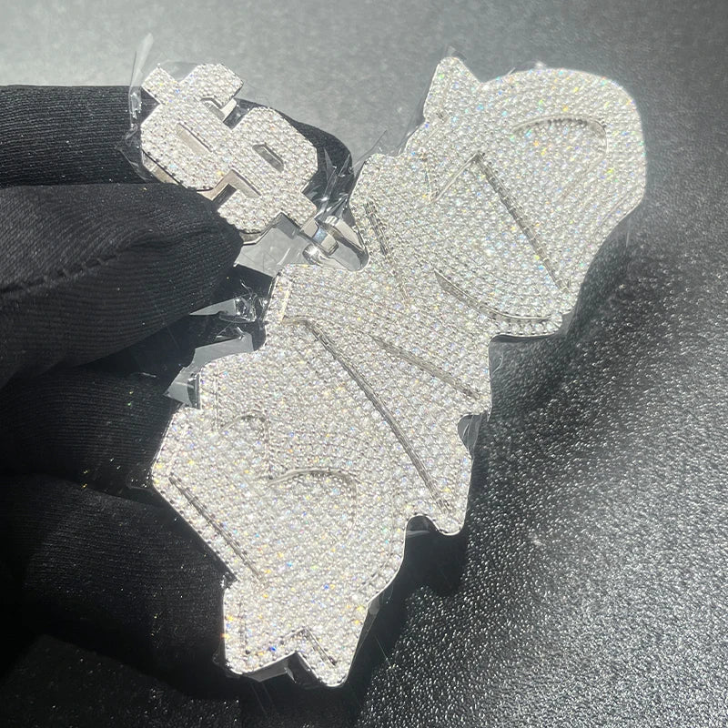 Custom Iced Out VVS Moissanite Name Pendant