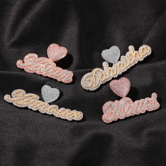 Cursive Heart Bail Name Pendant