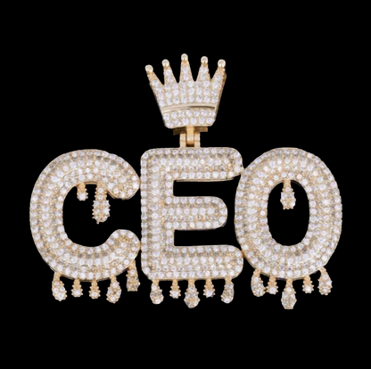Custom Name Drippy Crown Pendant